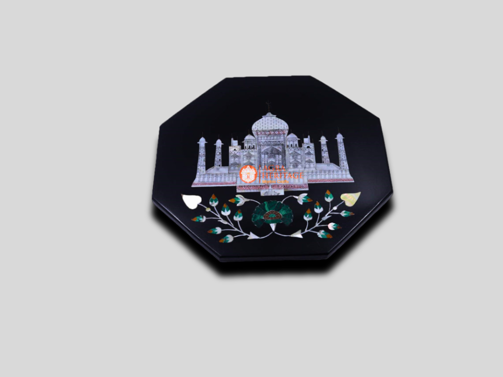 Handicraft Black Home Decoration Marble Plate Taj Mahal Inlay Art (Copy) (Copy)